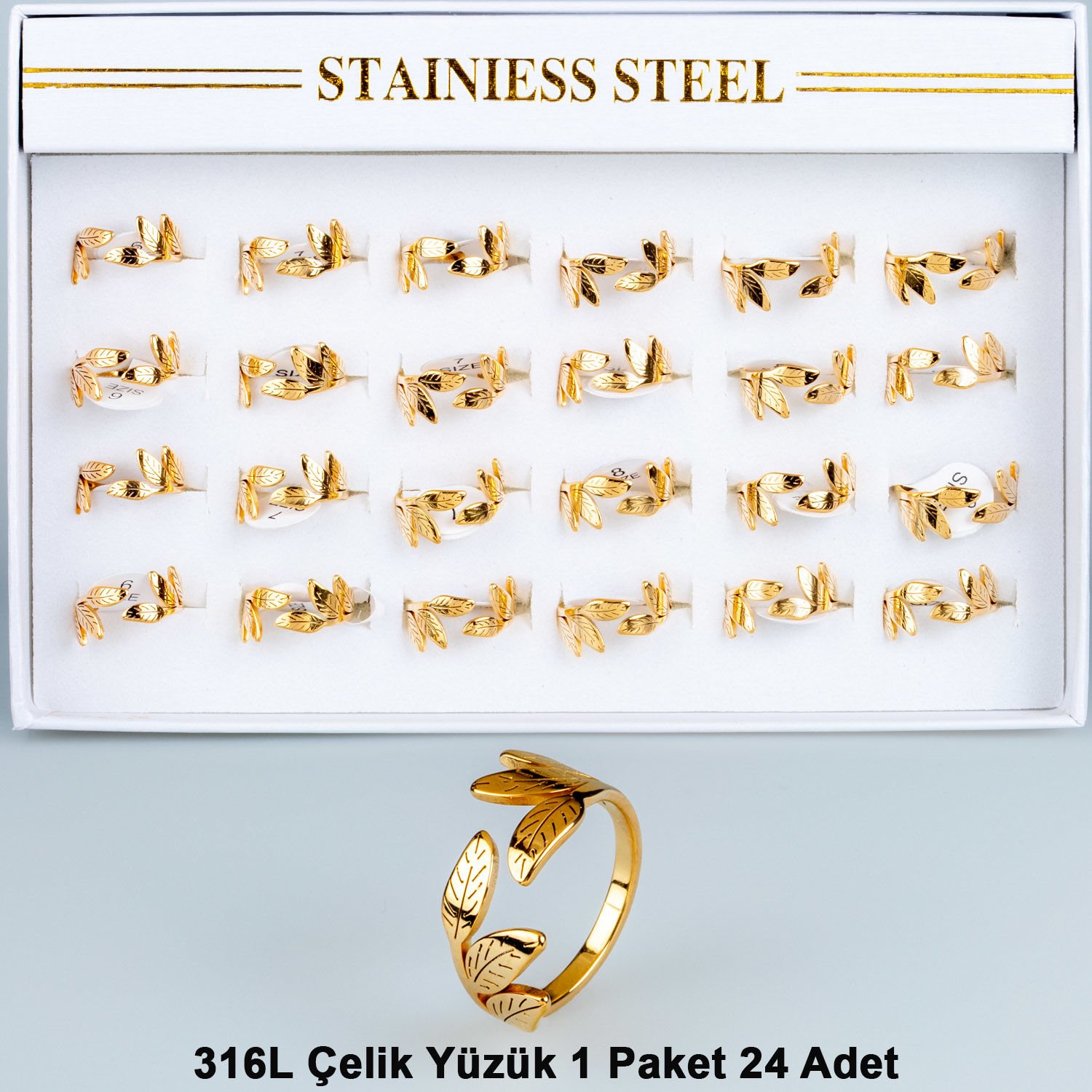 Çelik Yüzük Paket 24 Adet