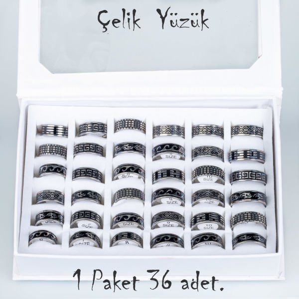 Çelik Yüzük Paket 36 Adet