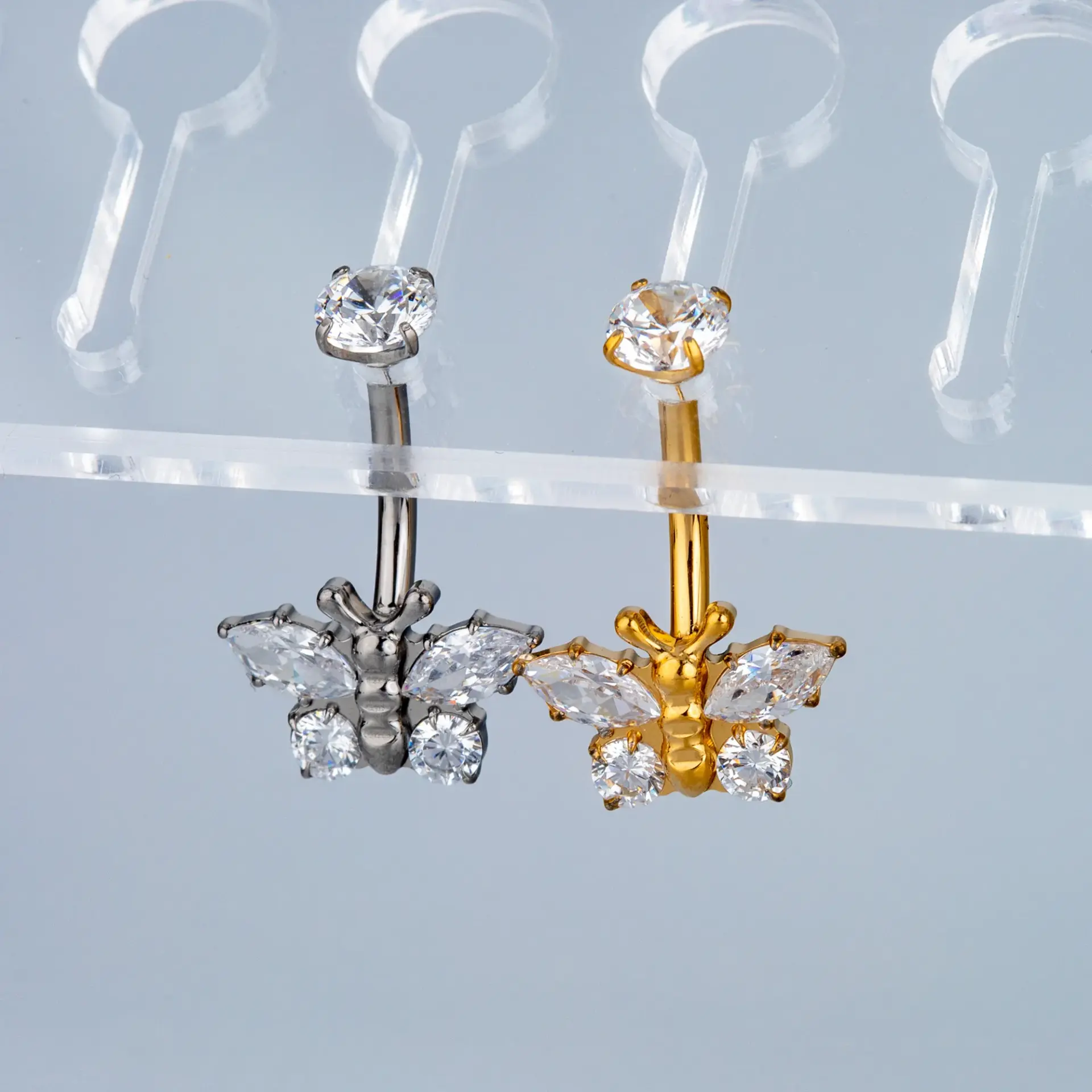 Piercing G23 Titanyum Göbek Fashion Kelebek Sarı