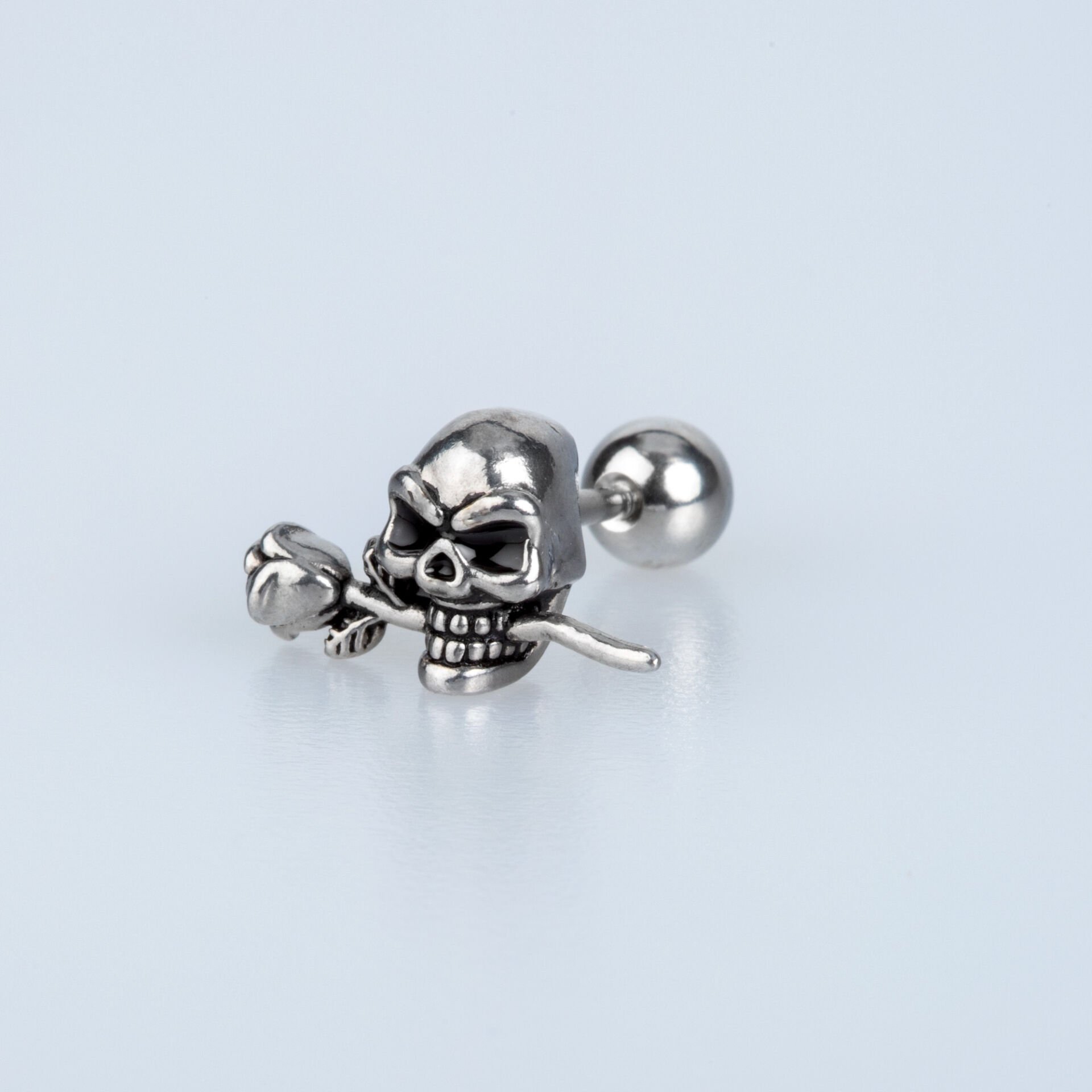 Piercing Çelik Tragus Kuru Kafa Gül