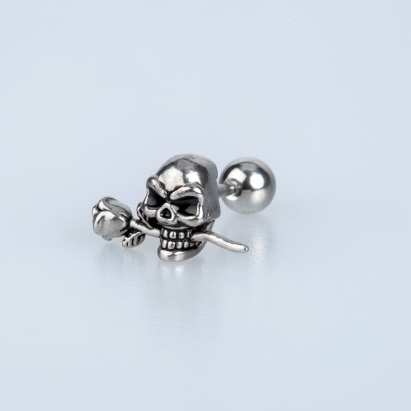 Piercing Çelik Tragus Kuru Kafa Gül
