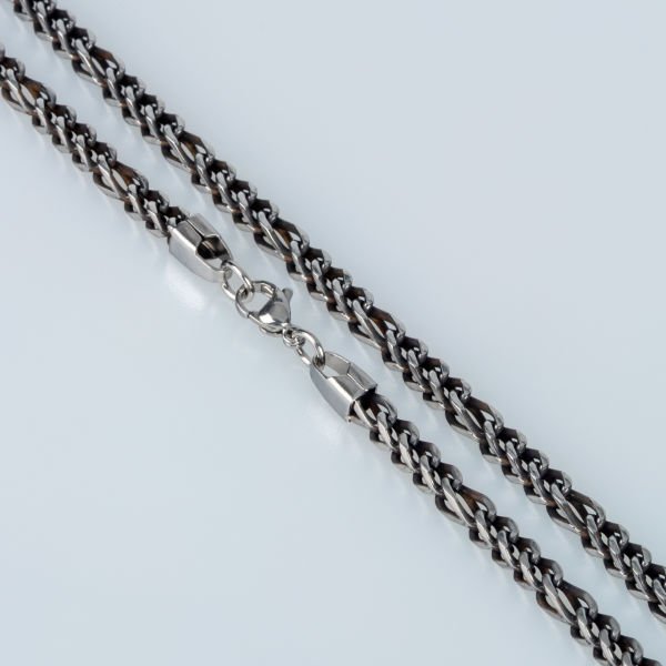 Steel Chain Necklace Anthracite Color