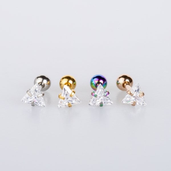 Piercing Tragus 5mm Triangle Stone Yellow