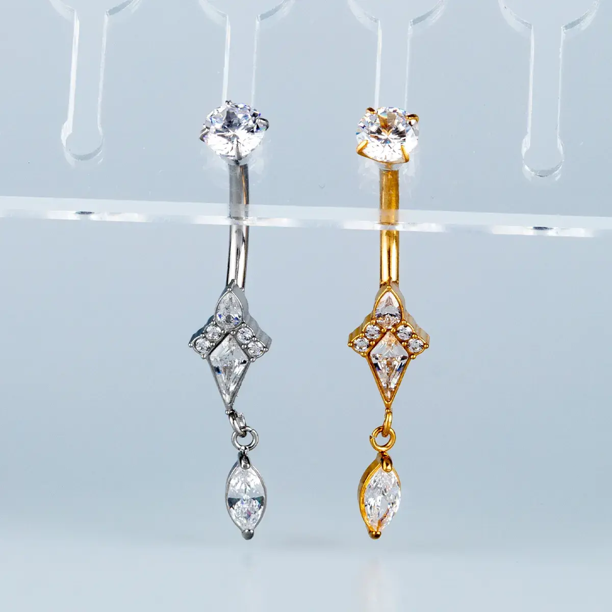 Toptan Piercing 316L Cerrahi Çelik Taşlı Göbek Vos Etnik Takı