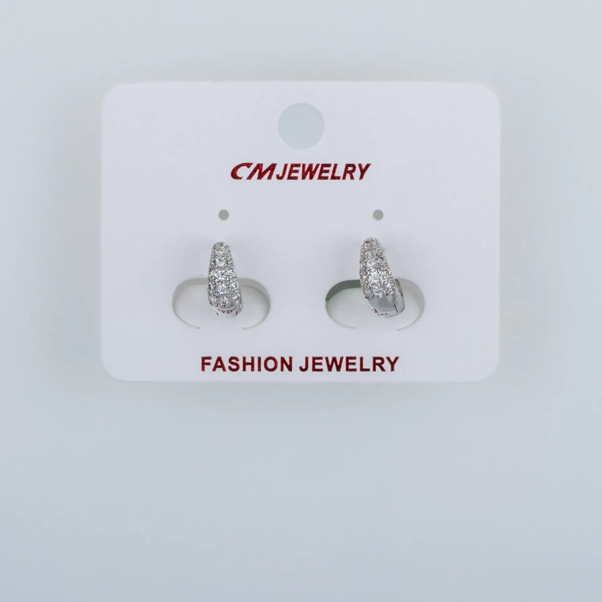 CM Jewelry Platin Kaplama Tırnaklı Halka Küpe