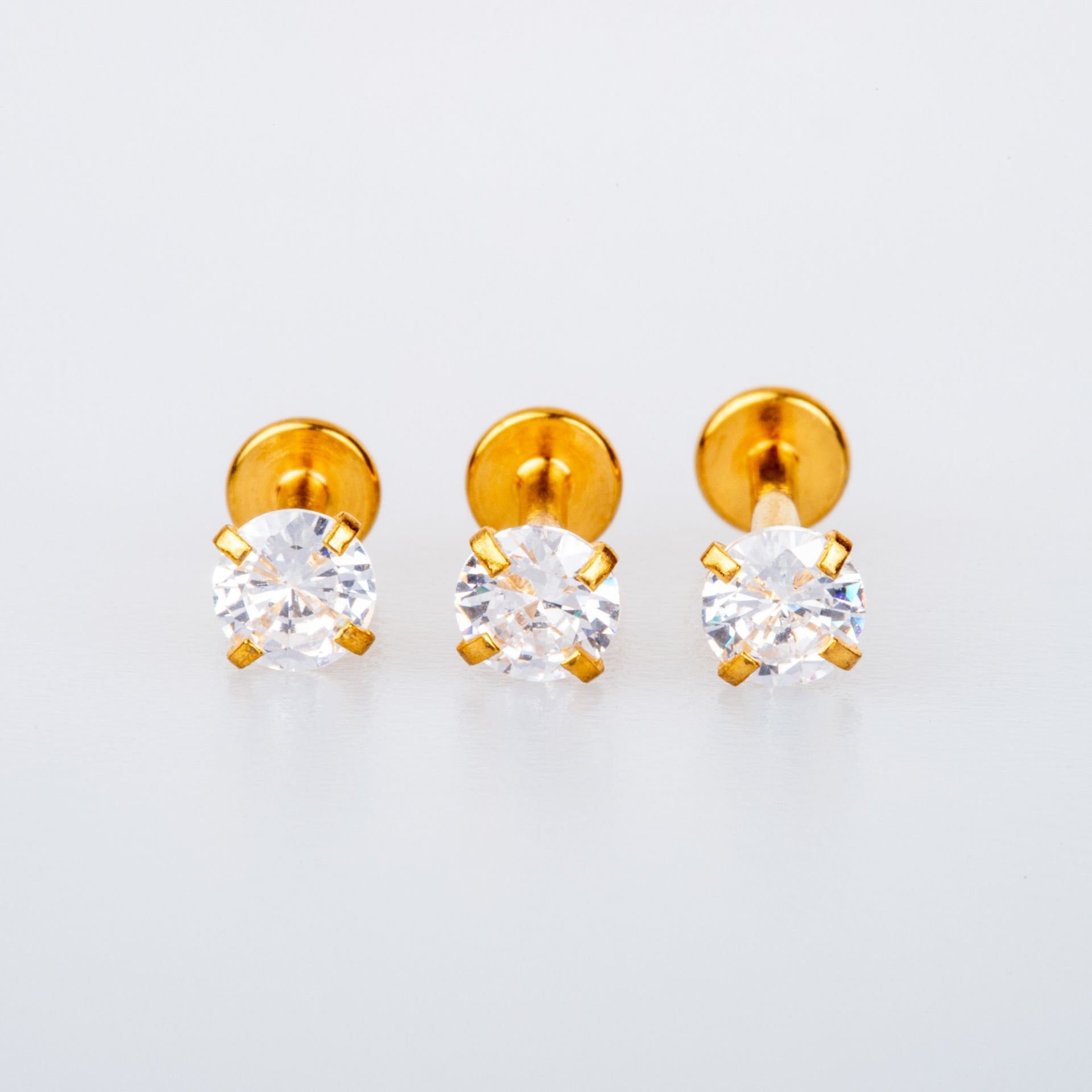 Piercing Labret 4mm Stone Length: 1.2x10x4mm