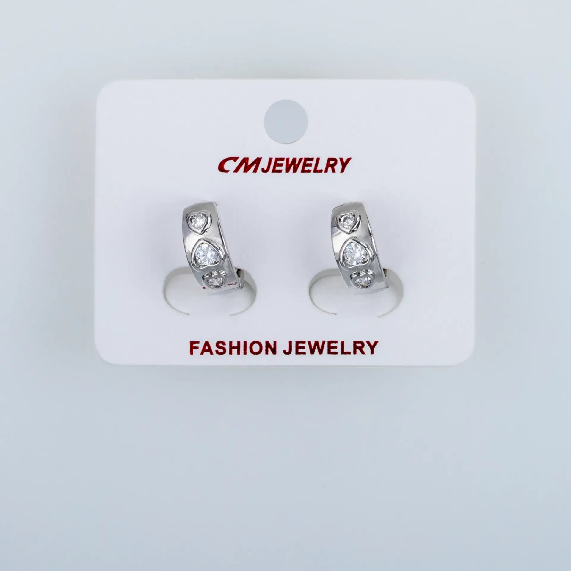 CM Jewelry Platin Kaplama Tırnaklı Halka Küpe