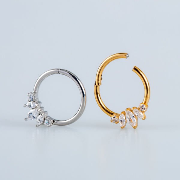 Ring Piercing Segmented Stone