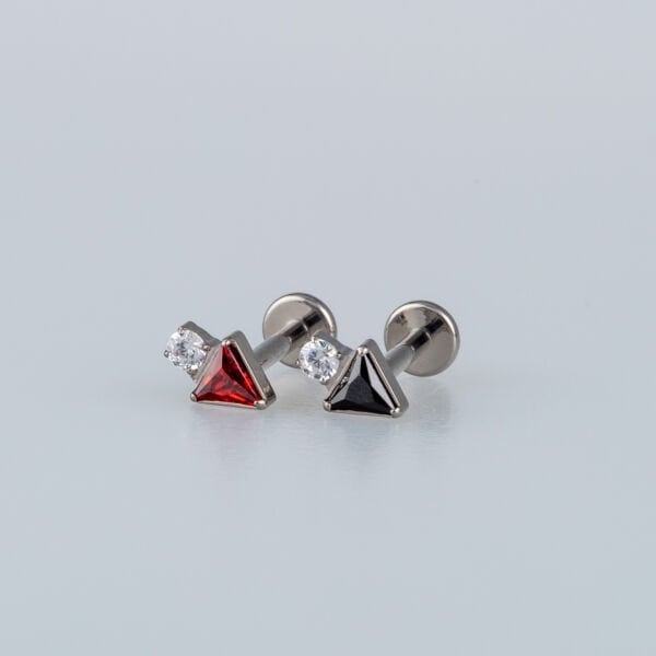 Piercing Titanyum Tragus Üçgen Taş