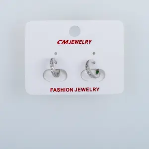 CM Jewelry Platin Kaplama Tırnaklı Halka Küpe