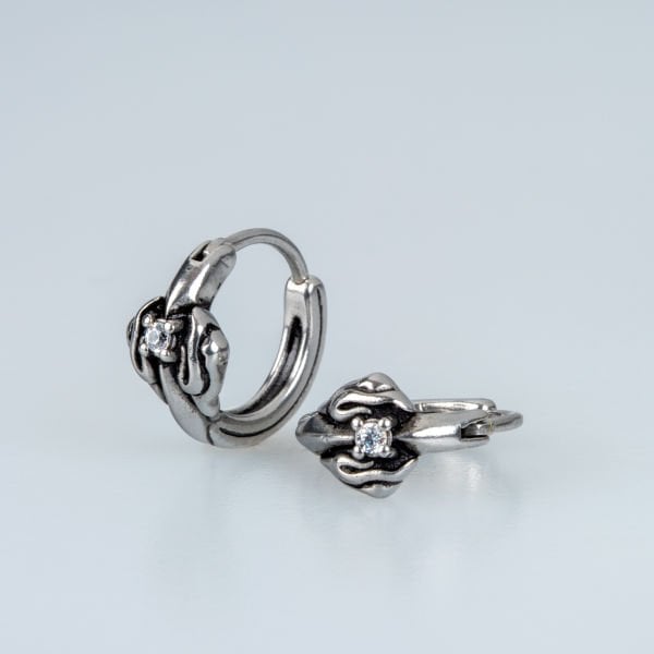 Steel Earring Gothic - Double