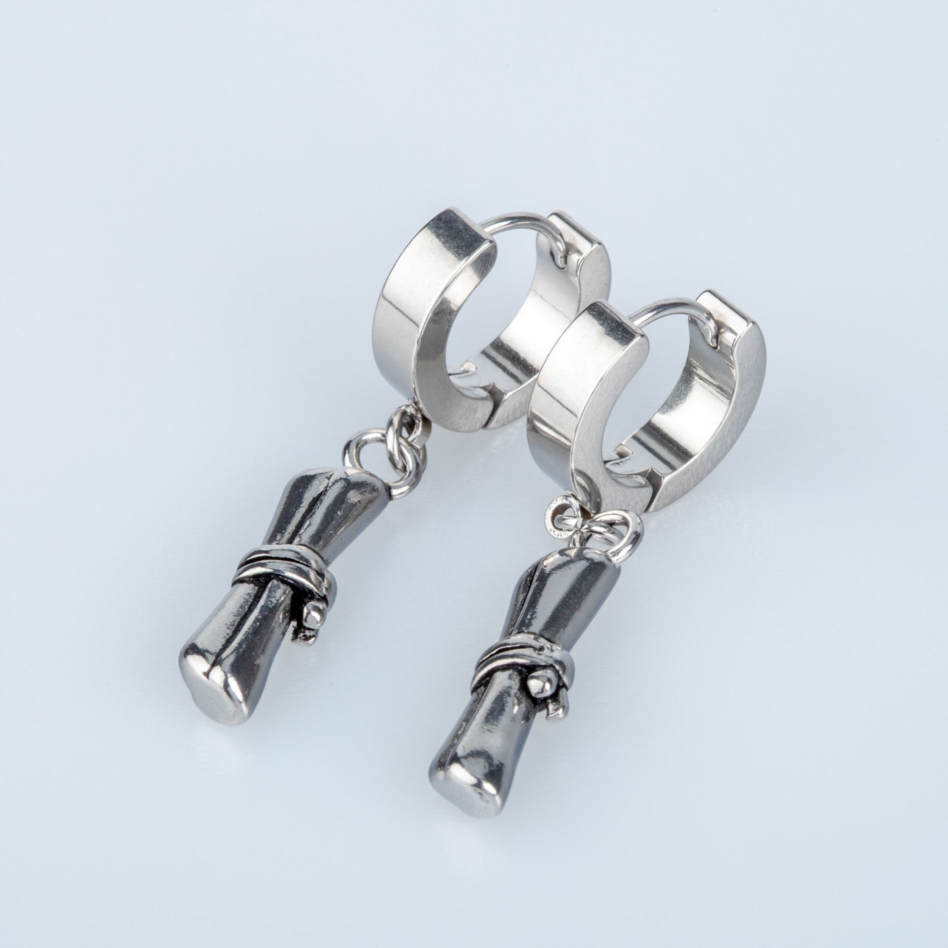 Steel Earring Scroll - Pair