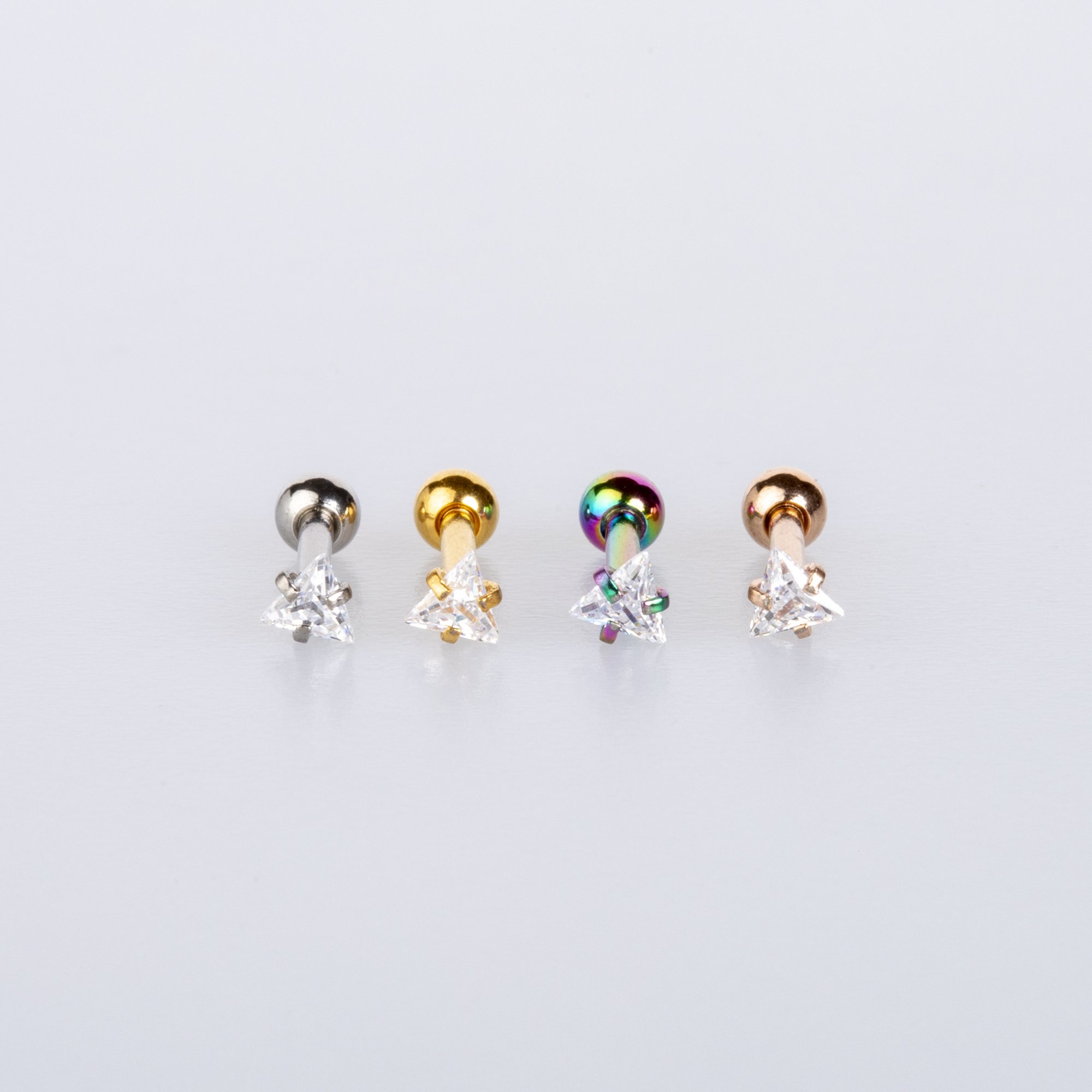 Piercing Tragus 3mm Triangle Stone Yellow