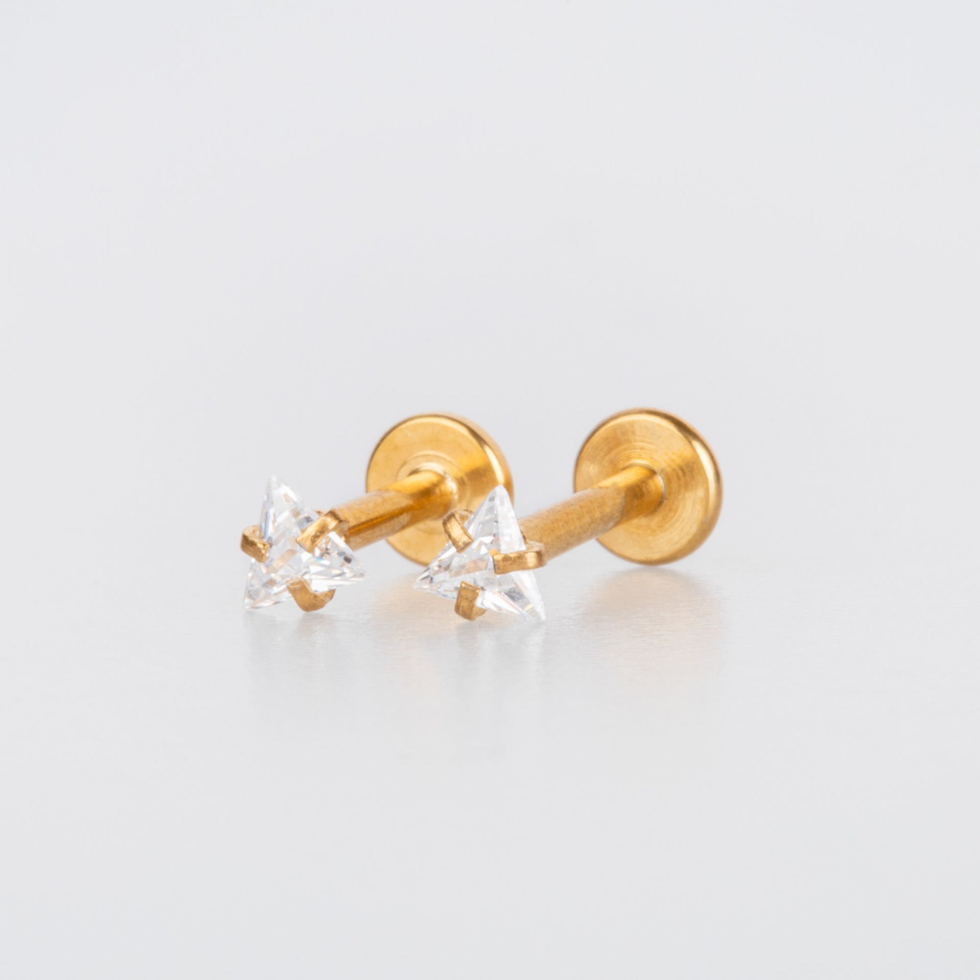 Piercing Labret 3mm Üçgen Taş