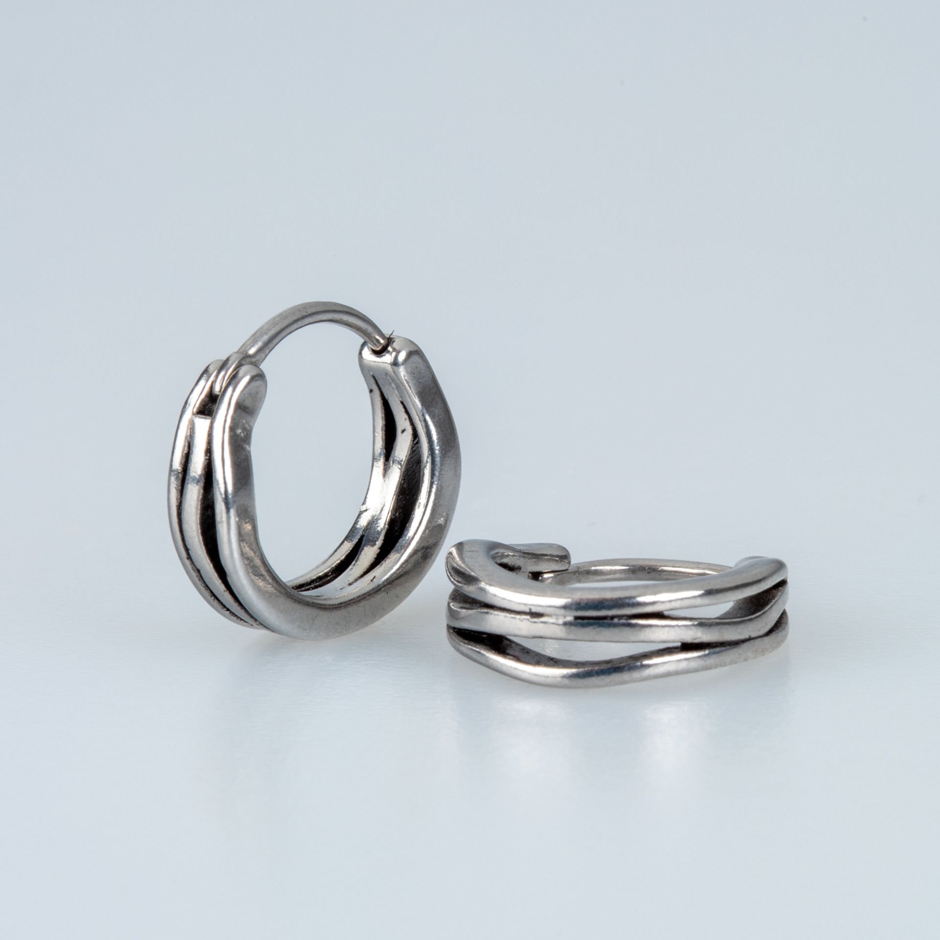Steel Earring Gothic - Double