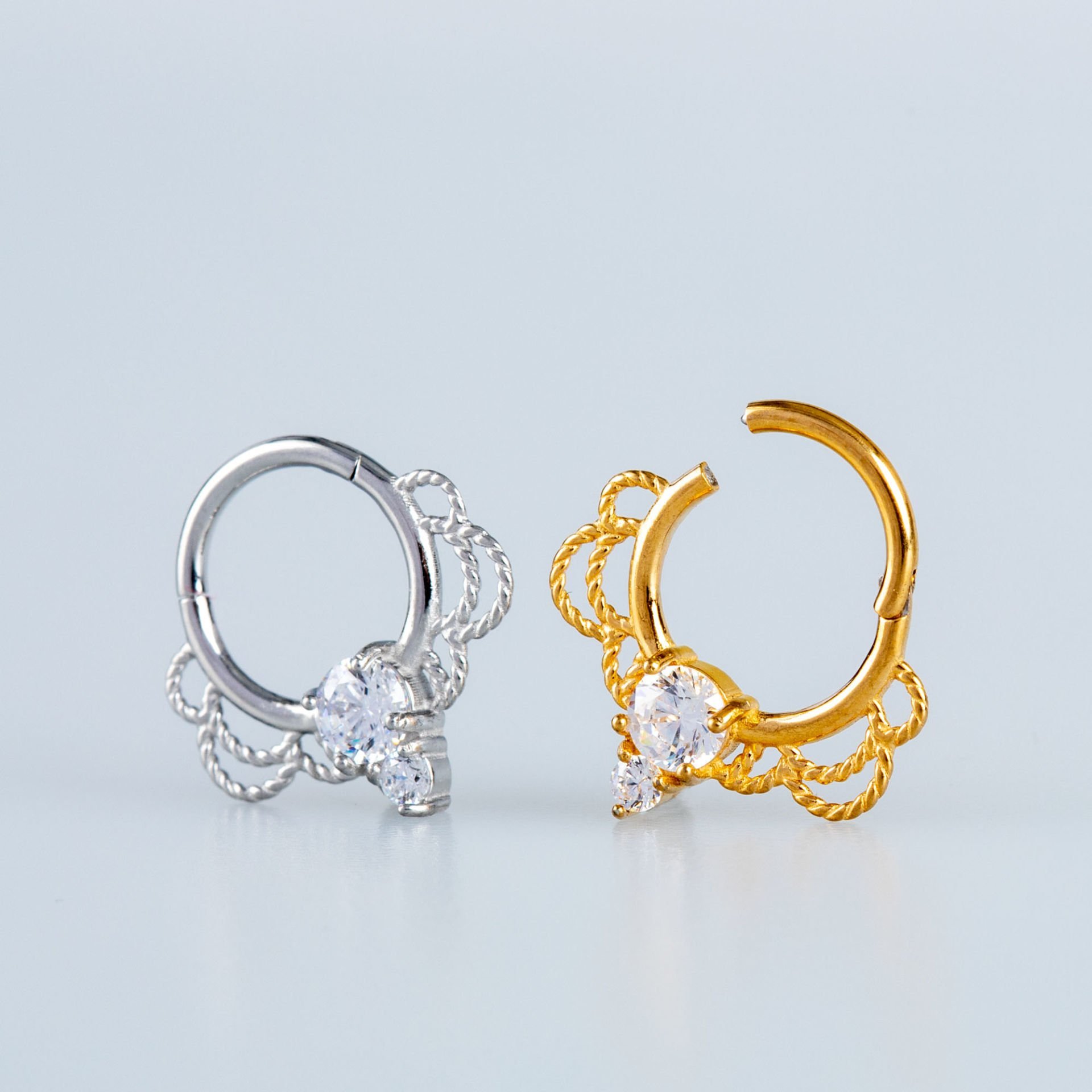 Ring Piercing Segmented Stone