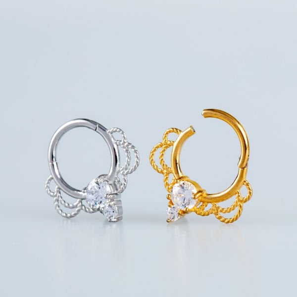 Ring Piercing Segmented Stone