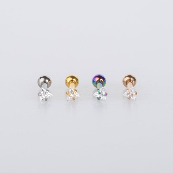 Piercing Tragus 2.5mm Üçgen Taş