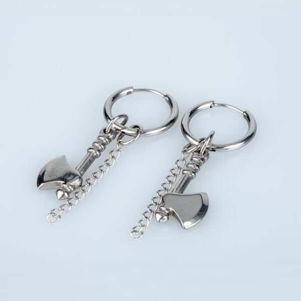 Steel Earring Axe - Pair