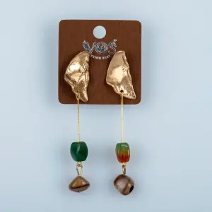 Toptan Dövme Plaka Doğal Taşlı Butik Küpe