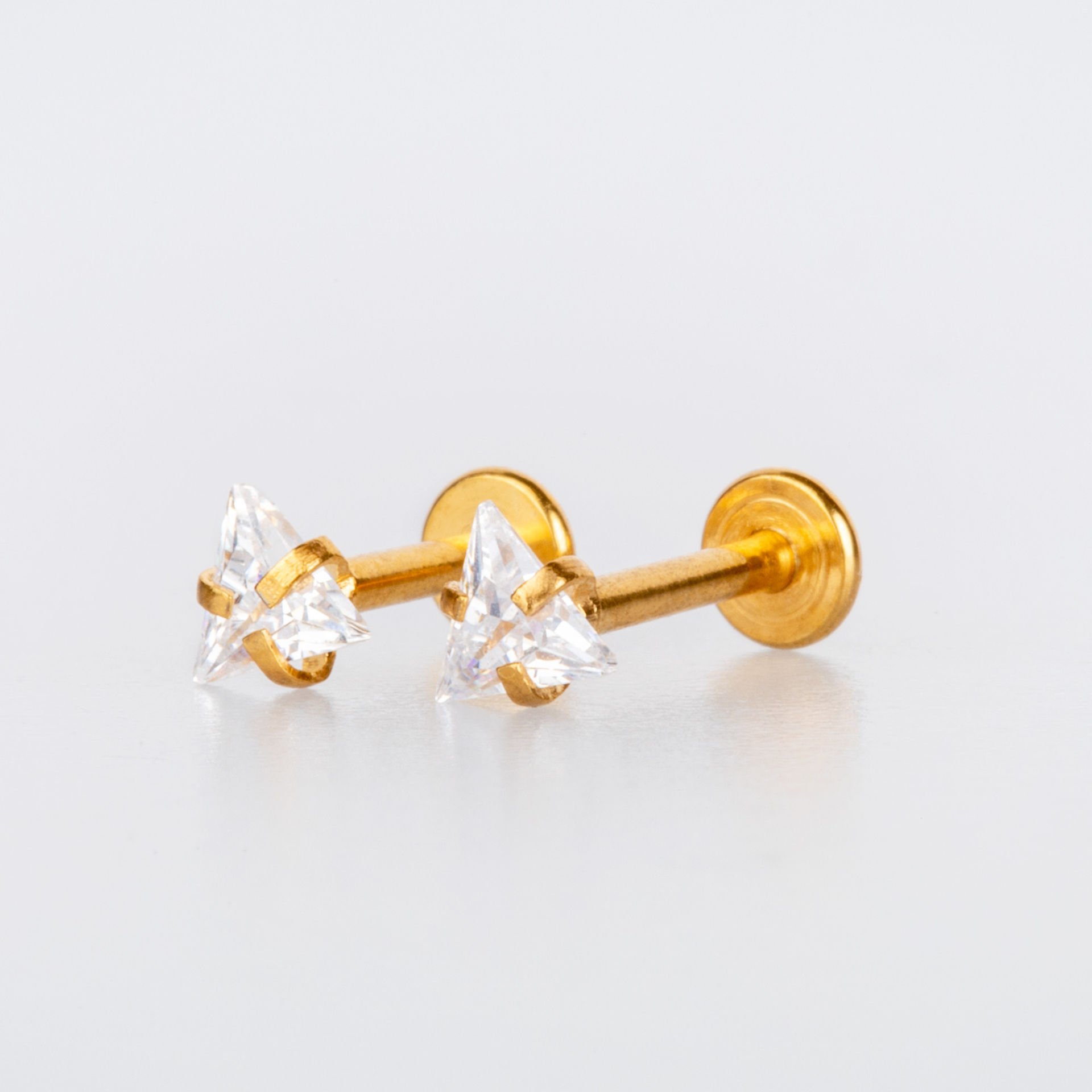 Piercing Labret 4mm Triangle Stone