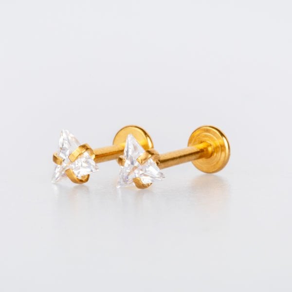 Piercing Labret 4mm Triangle Stone