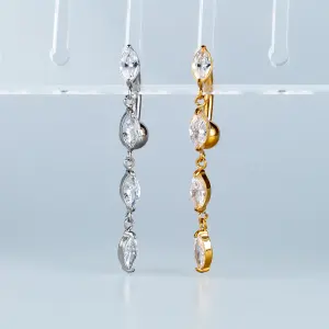 Toptan Piercing 316L Cerrahi Çelik Taşlı Ters Göbek Vos Etnik Takı Beyaz