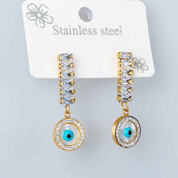 Steel Earring Evil Eye - Pair