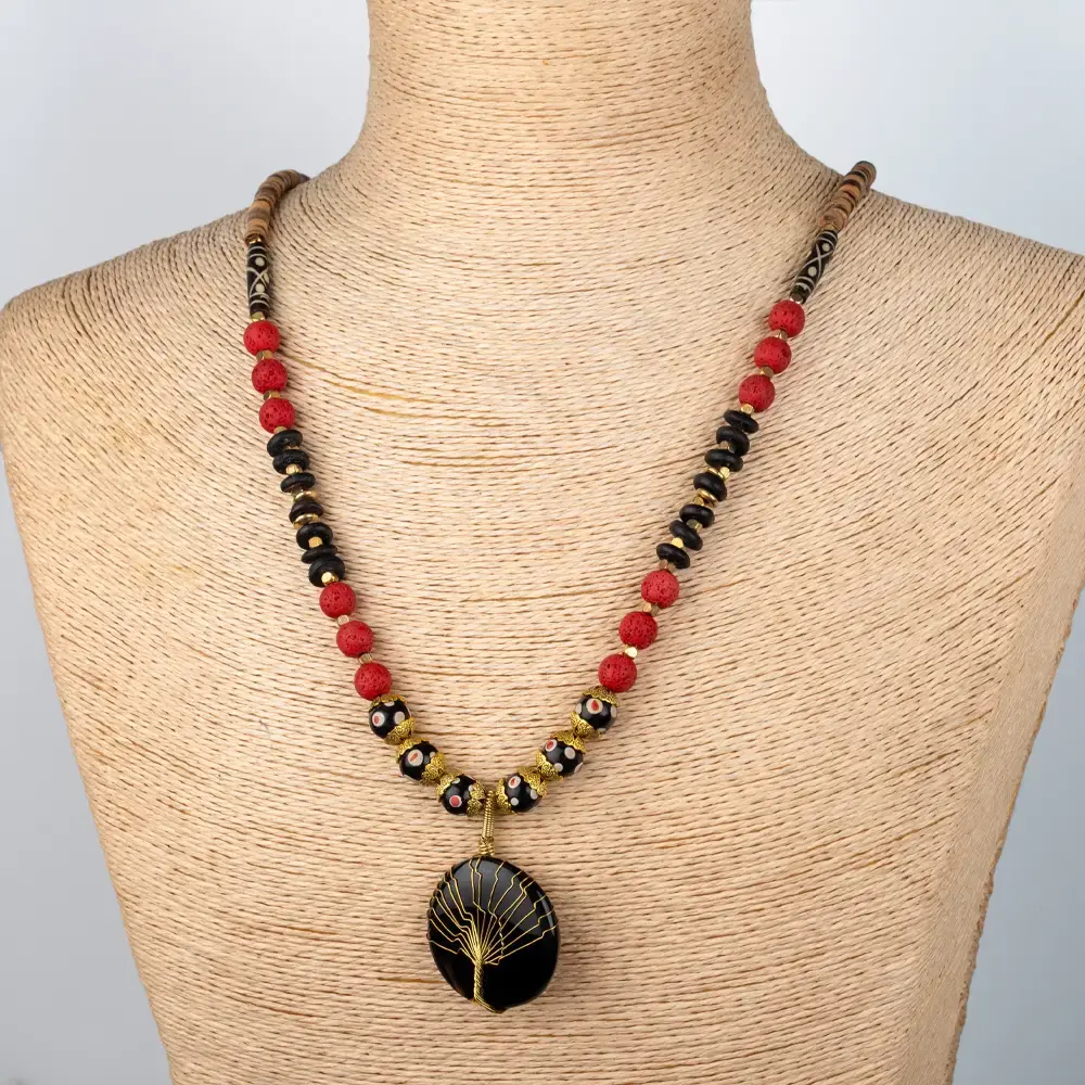 Toptan Etnik Doğal Taş Kolye