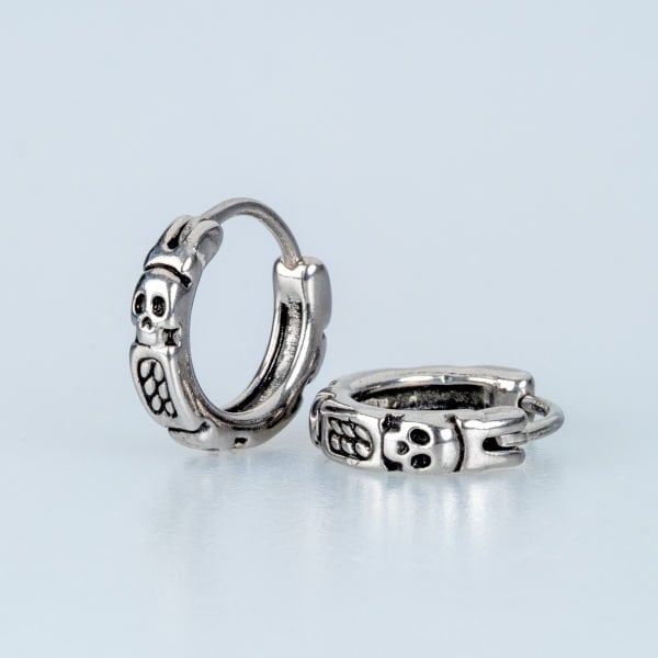 Steel Earring Gothic Skull - Pair
