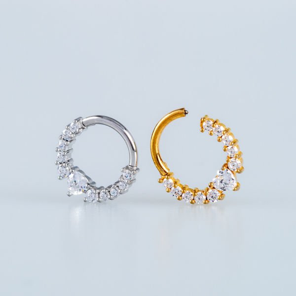 Ring Piercing Segment Stone Yellow 8mm