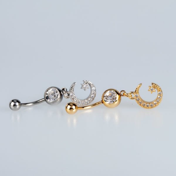 Piercing Göbek Ay Yıldız