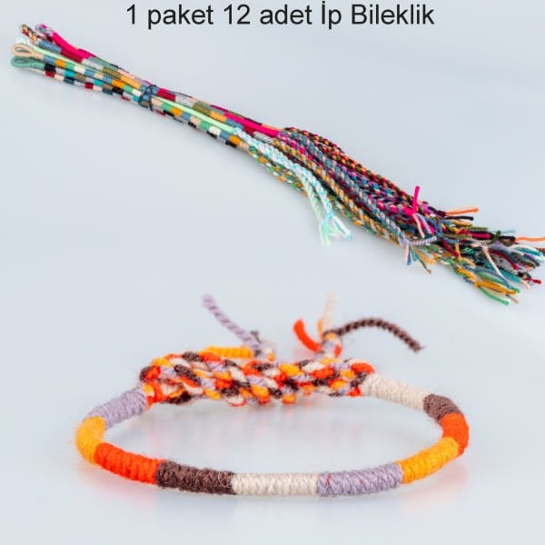 İp Bileklik 1 Paket 12 Adet