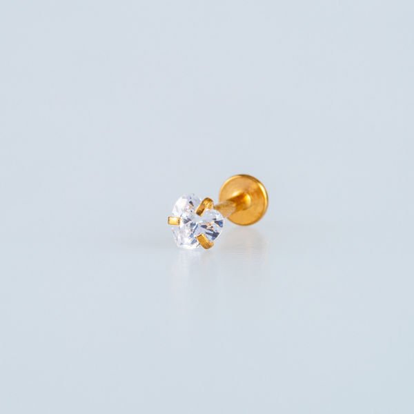 Piercing Labret 4mm Kalp Taş