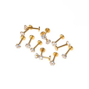 Piercing Labret 4mm Stone Length: 1.2x8x4mm