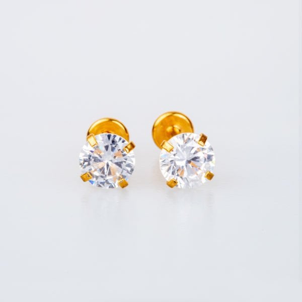 Toptan 316L Çelik Piercing Labret 5mm Yuvarlak Taş Bar Boyu: 6mm