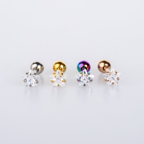 Piercing Tragus 5mm Yıldız Taş