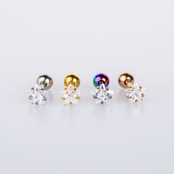 Piercing Tragus 5mm Yıldız Taş