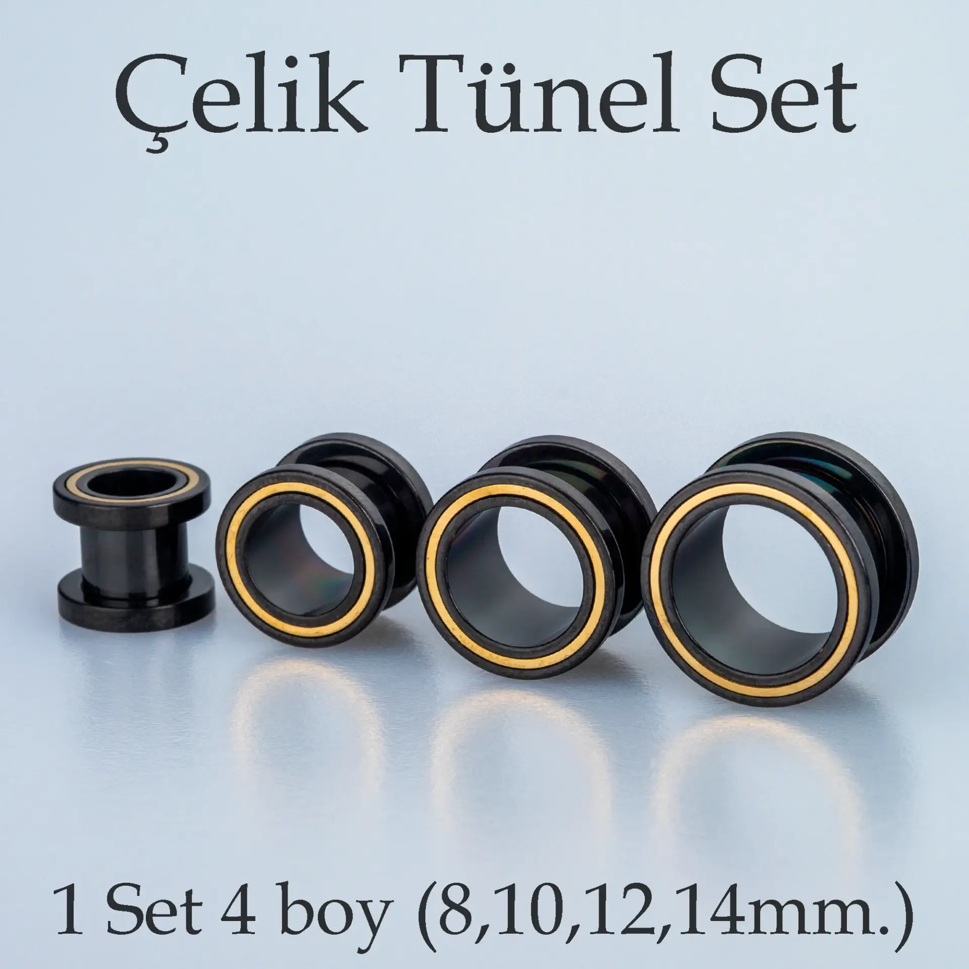 Piercing Çelik Tünel 1 Set 4 Boy