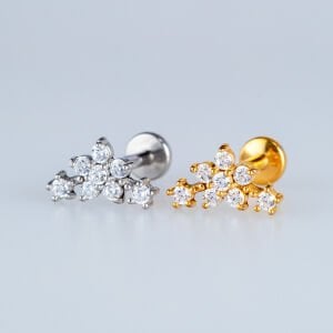 Piercing Çelik Tragus Kıkırdak Çiçek Sarı