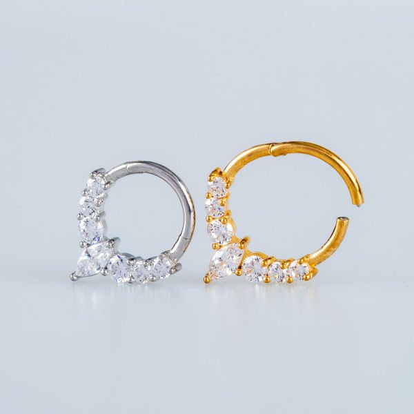 Ring Piercing Segment Stone Yellow 10mm
