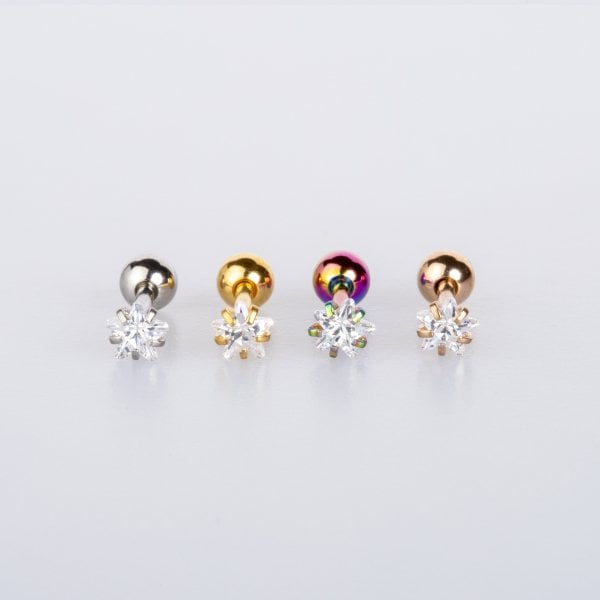 Piercing Tragus 4mm Yıldız Taş