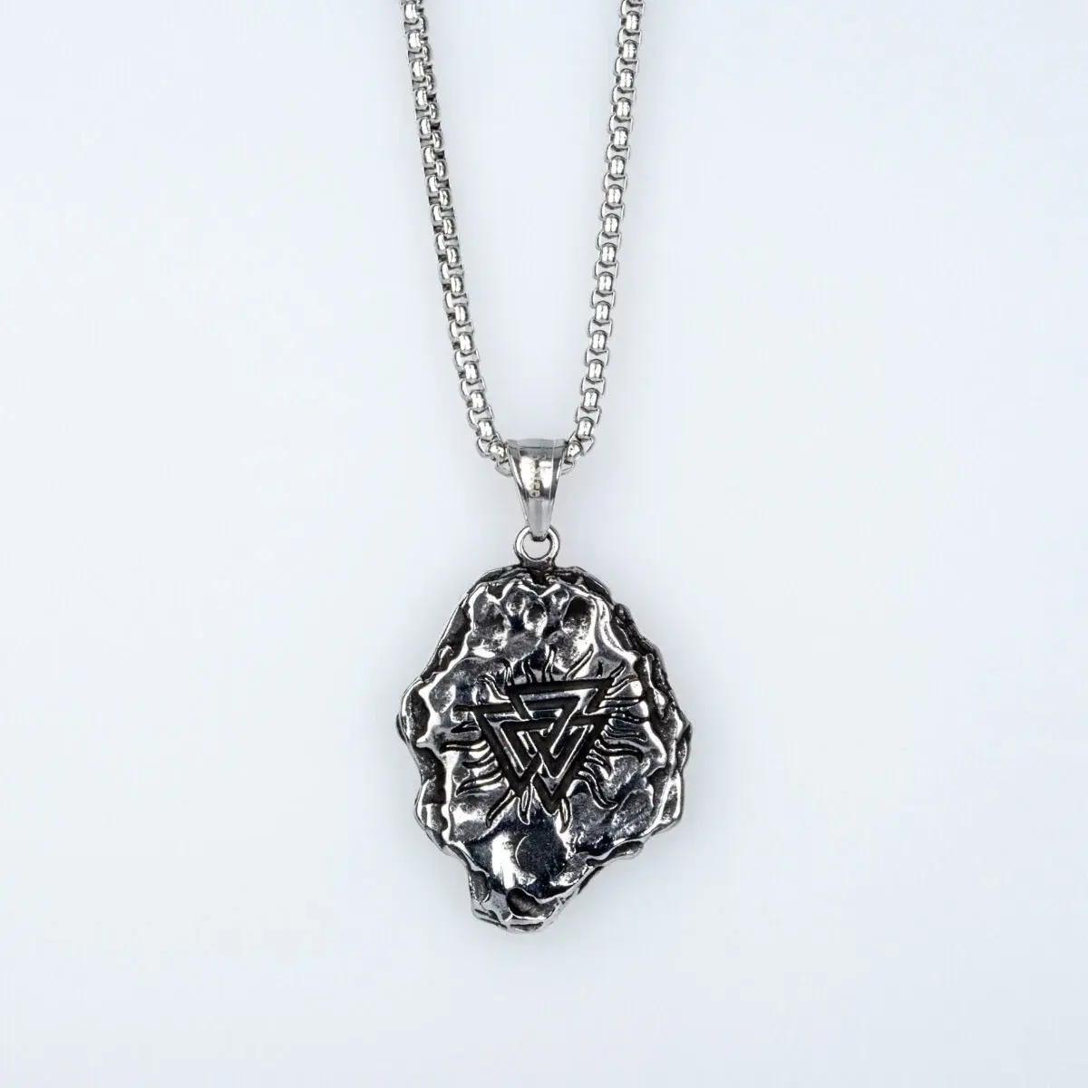 Toptan Valknut Gotik Çelik Erkek Kolye