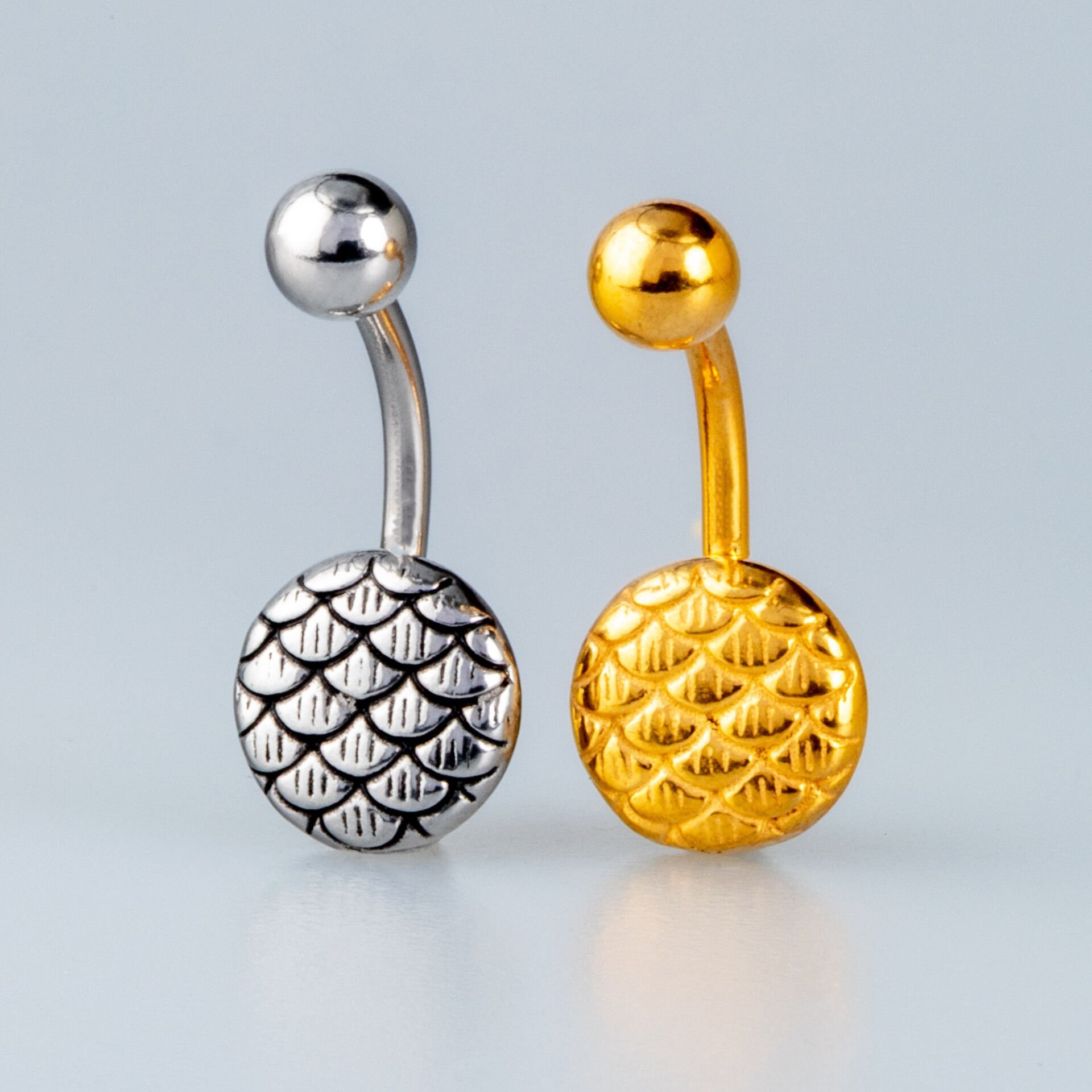Piercing Çelik Göbek Balık Pulu