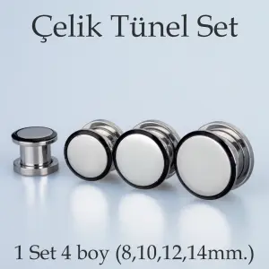 Piercing Çelik Tünel 1 Set 4 Boy