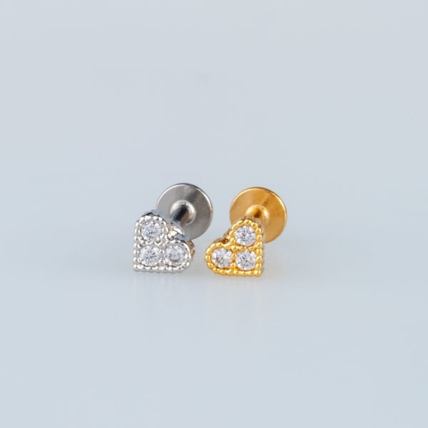 Piercing Tragus Kalp Sarı 8mm