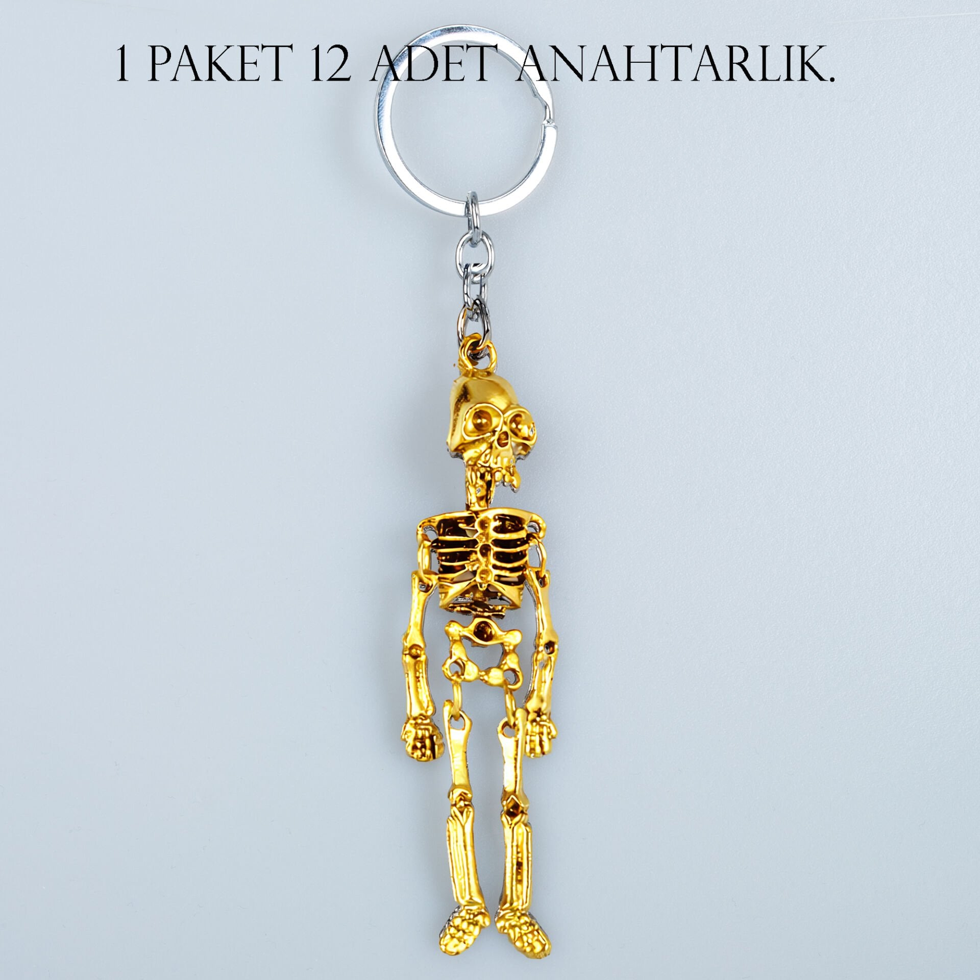 Anahtarlık İskelet Paket 12 Adet Sari