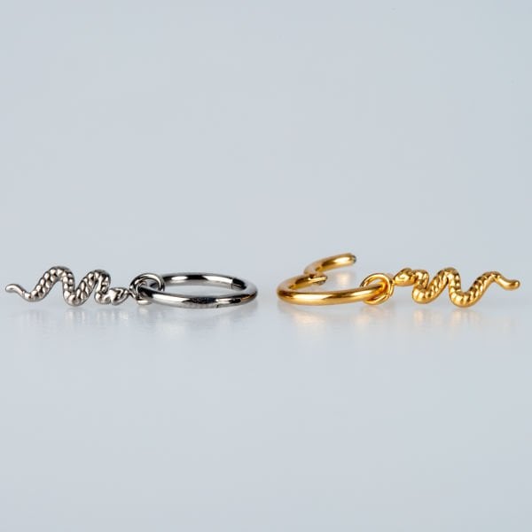 Piercing Titanyum Halka Yılan Beyaz