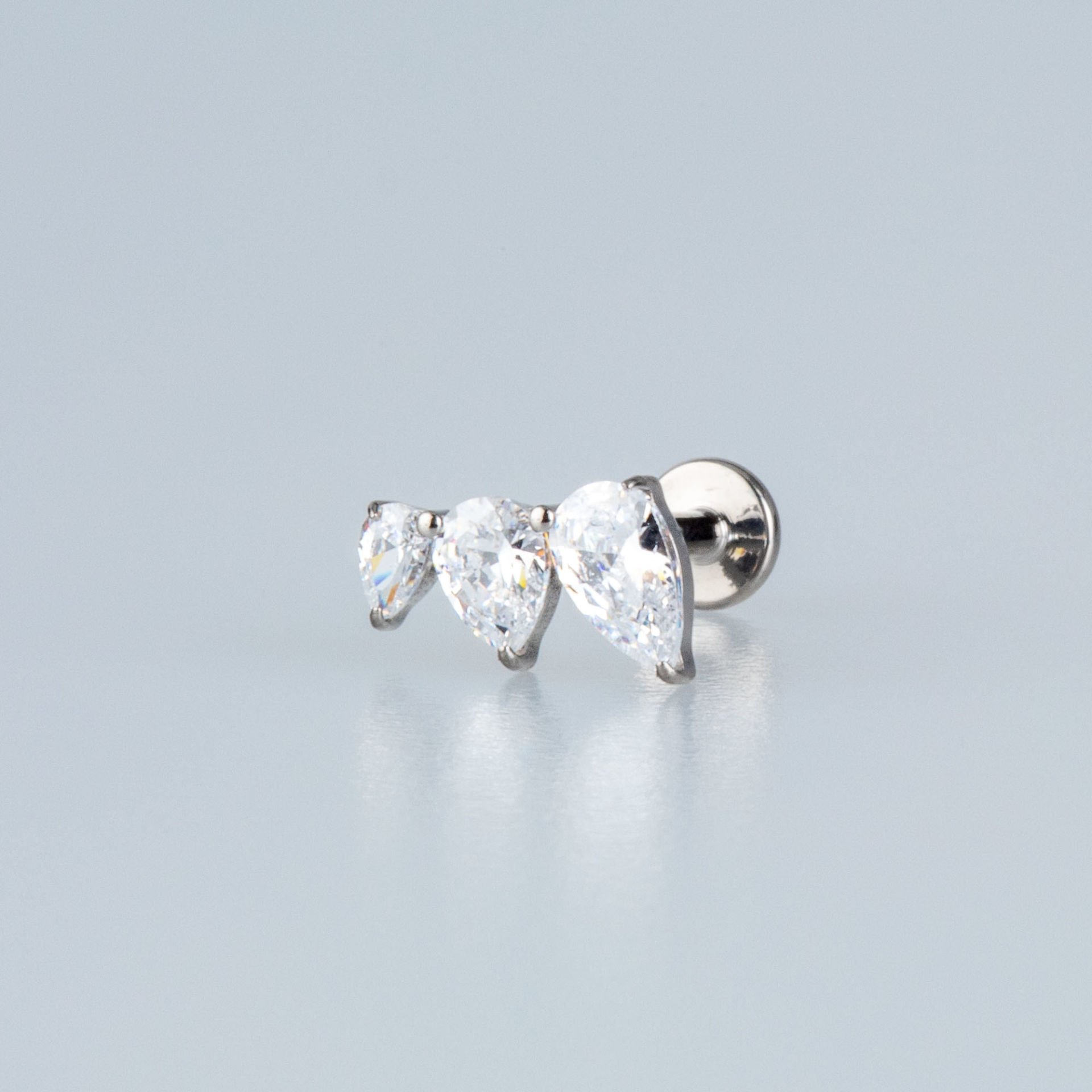 Piercing Titanyum Tragus Beyaz 8mm