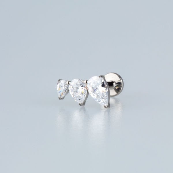 Piercing Titanyum Tragus Beyaz 8mm